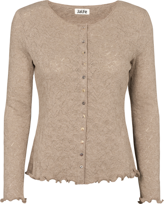 Baumwoll-Cardigan Jacquard in beige von Jalfe