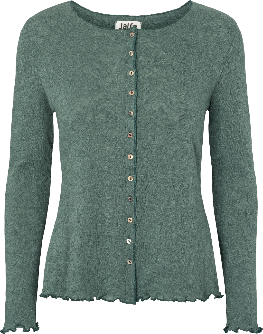 Baumwoll-Cardigan Jacquard in sea melange von Jalfe