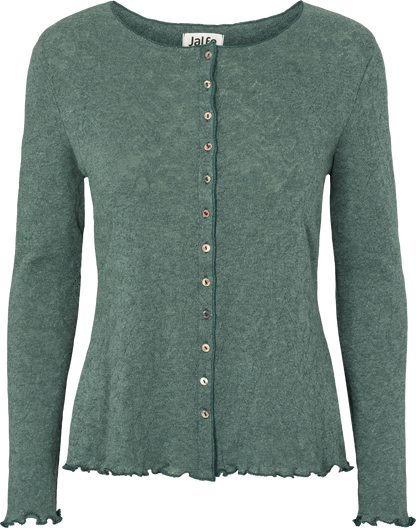 Baumwoll-Cardigan Jacquard in sea melange von Jalfe