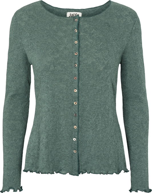 Baumwoll-Cardigan Jacquard in sea melange von Jalfe