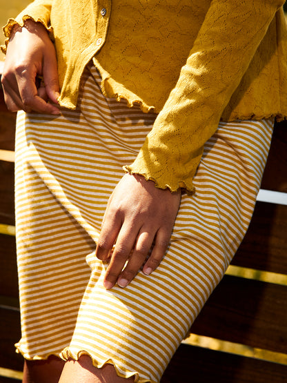 Baumwoll-Cardigan Jacquard in Curry  von Jalfe