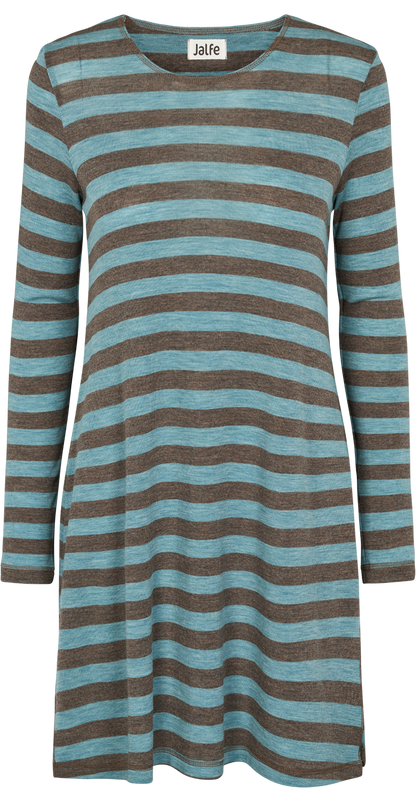 Tunica aus Wolle gestreift in Wood/Aqua Blau von Jalfe