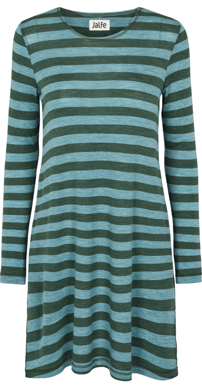 Tunica aus Wolle gestreift in Dusty Green/Aqua Blau von Jalfe