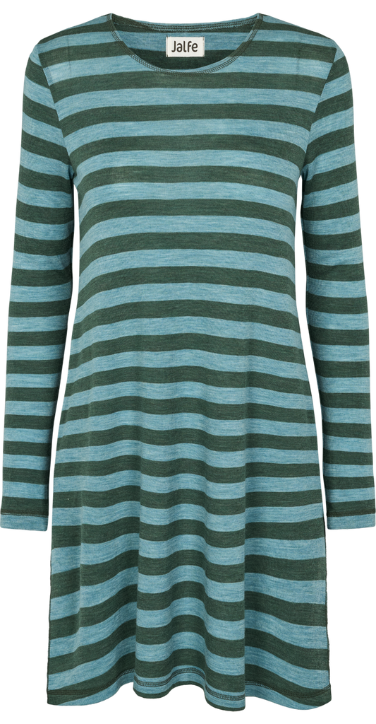 Tunica aus Wolle gestreift in Dusty Green/Aqua Blau von Jalfe
