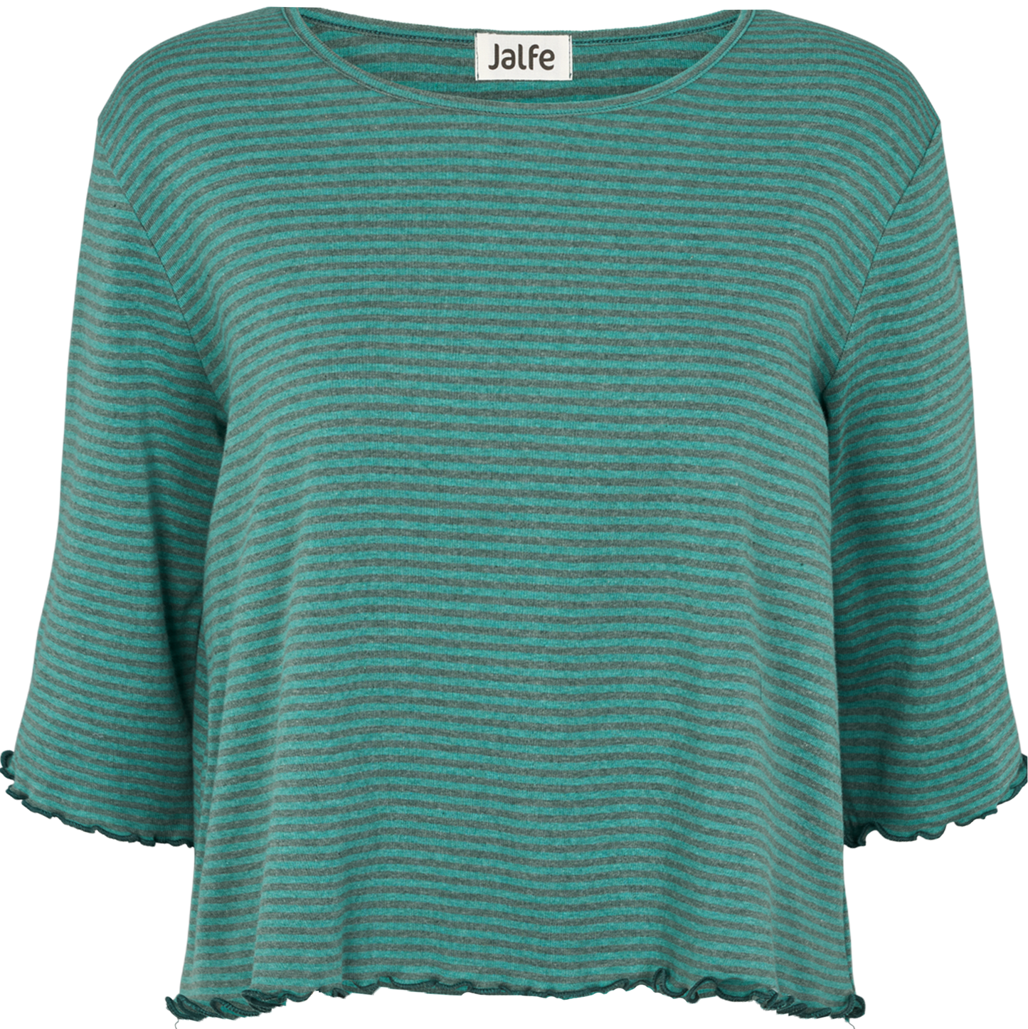 Oversize-Shirt gestreift Jade-Sea mélange