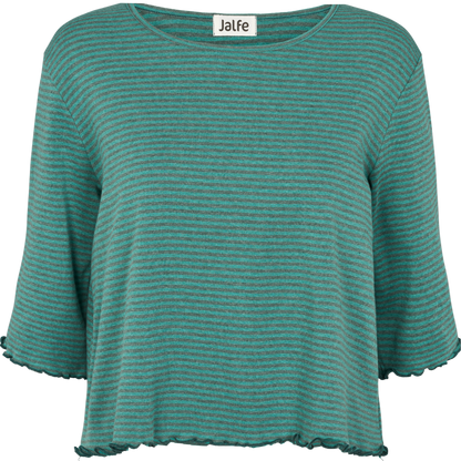 Oversize-Shirt gestreift Jade-Sea mélange