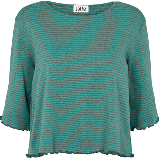 Oversize-Shirt gestreift Jade-Sea mélange