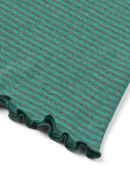 Oversize-Shirt gestreift Jade-Sea mélange