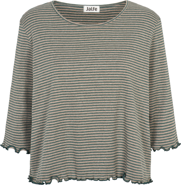 Oversize-Shirt gestreift Beige/Sea