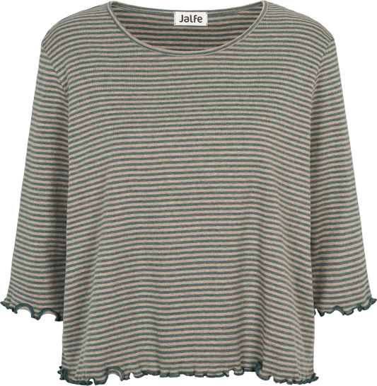 Oversize-Shirt gestreift Beige/Sea