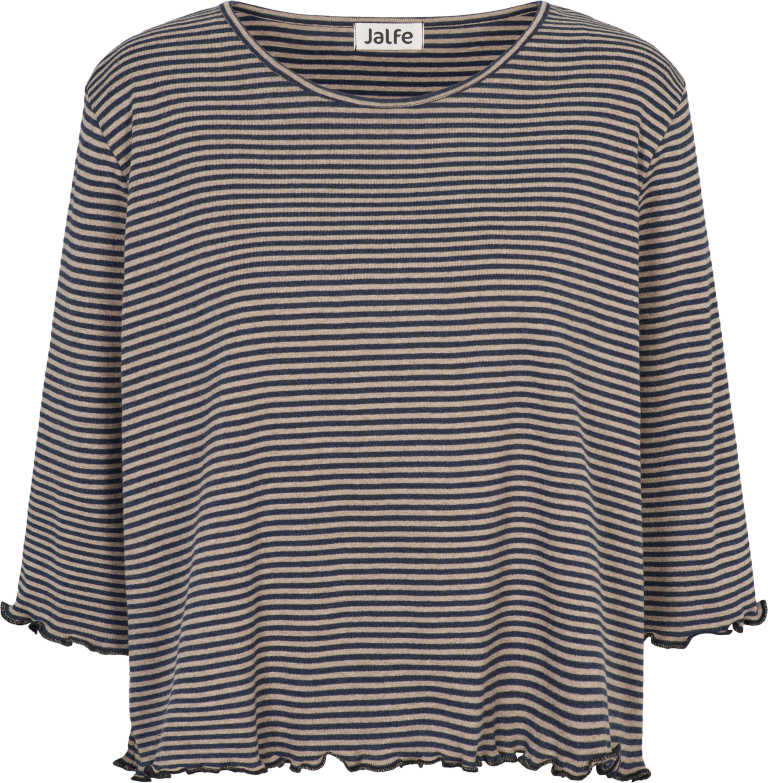 Oversize-Shirt gestreift Jeans-Beige