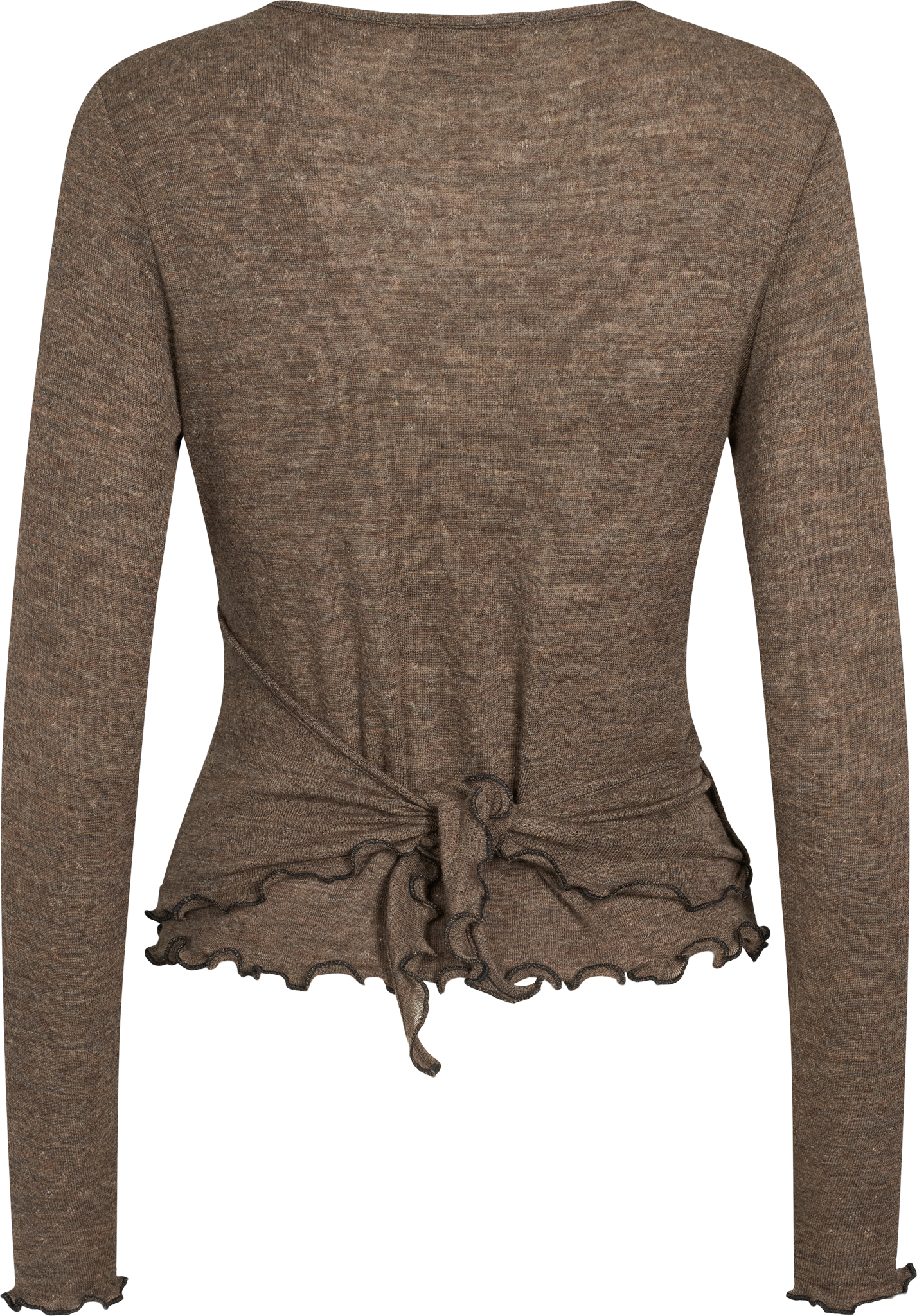 Wolle Wickel-Cardigan in Wood Melange