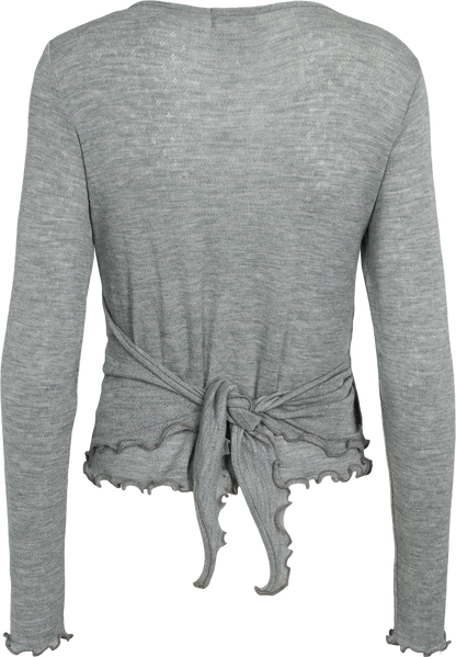 Wolle Wickel-Cardigan in Grau