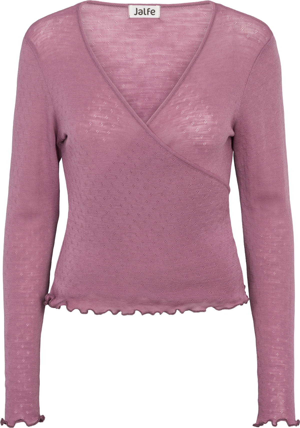 Wolle Wickel-Cardigan in Blush von Jalfe