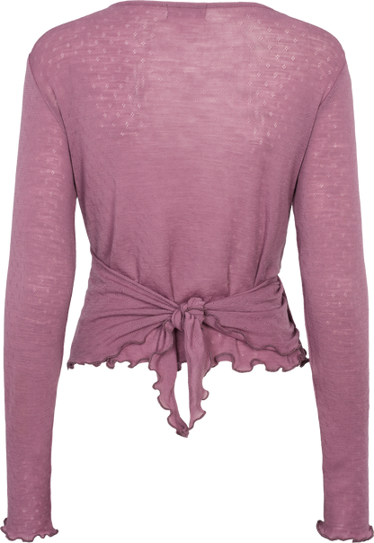 Wolle Wickel-Cardigan in Blush von Jalfe