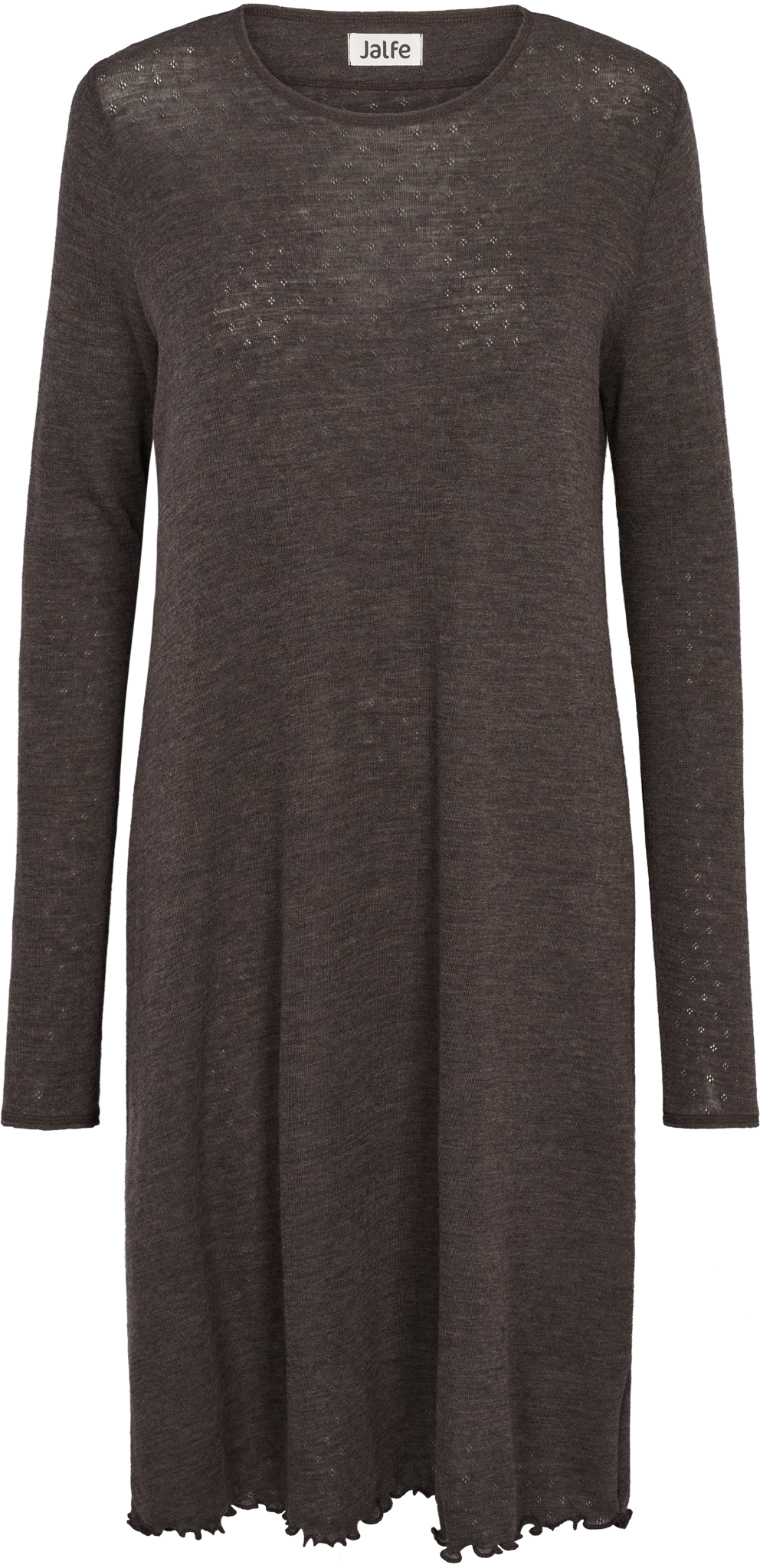 Kleid aus Wolle Eyelet in Mokka Melange von Jalfe