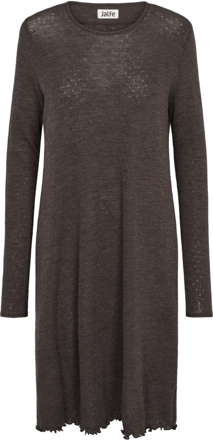 Kleid aus Wolle Eyelet in Mokka Melange von Jalfe