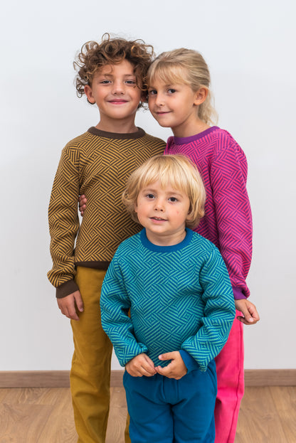 SALE: Gestrickter Pulli geometrisch in Braun/Beige von Lily Balou