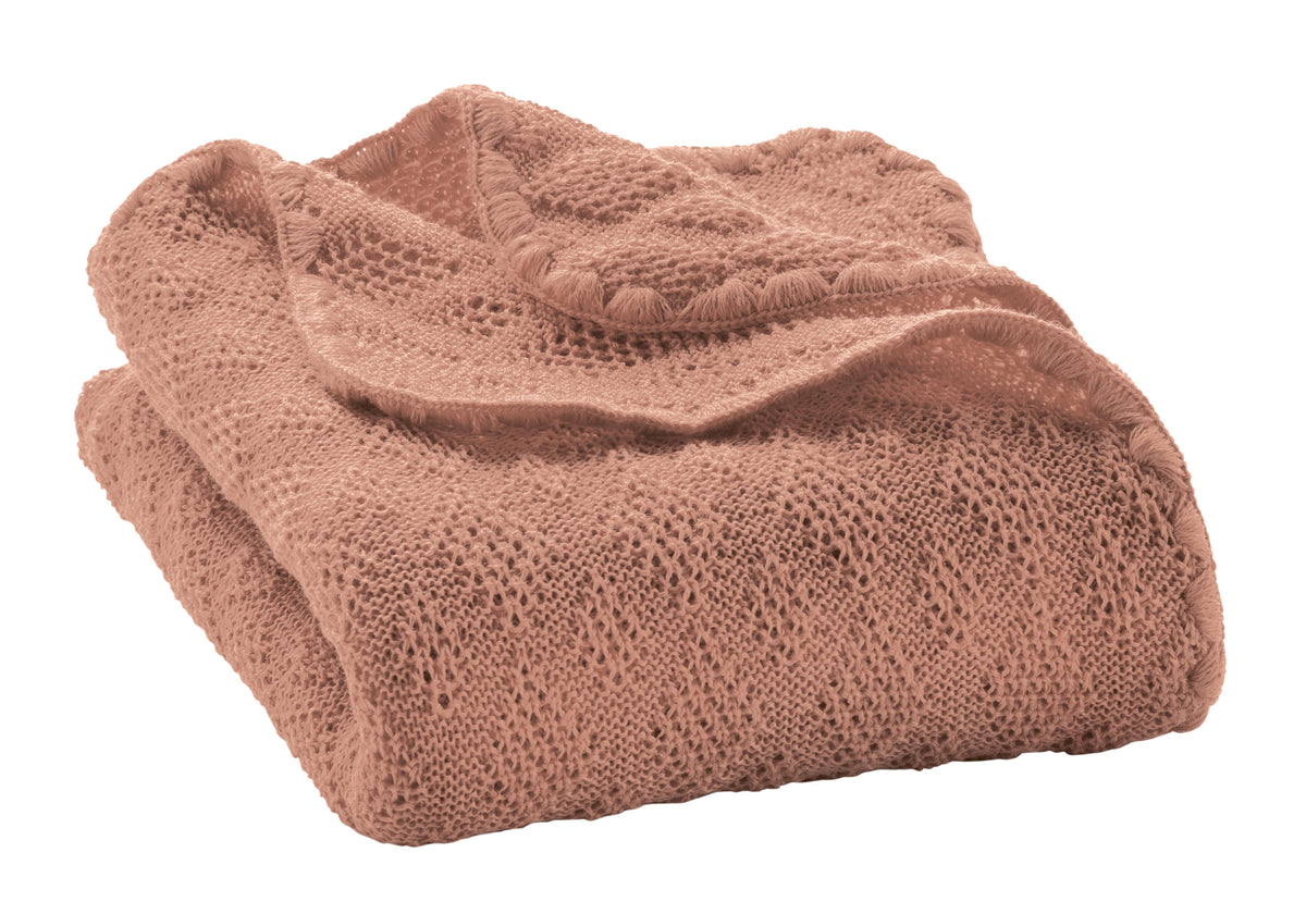 20%: Baby-Wolldecke gestrickt in zartrosé von Disana – im Réduit