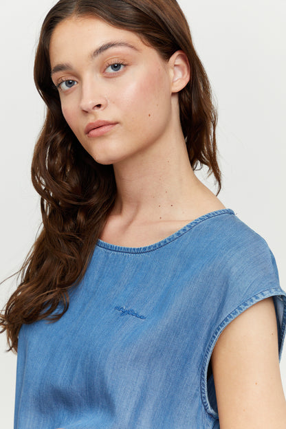 Dunkler Denim Jumpsuit Ecovero von Mazine