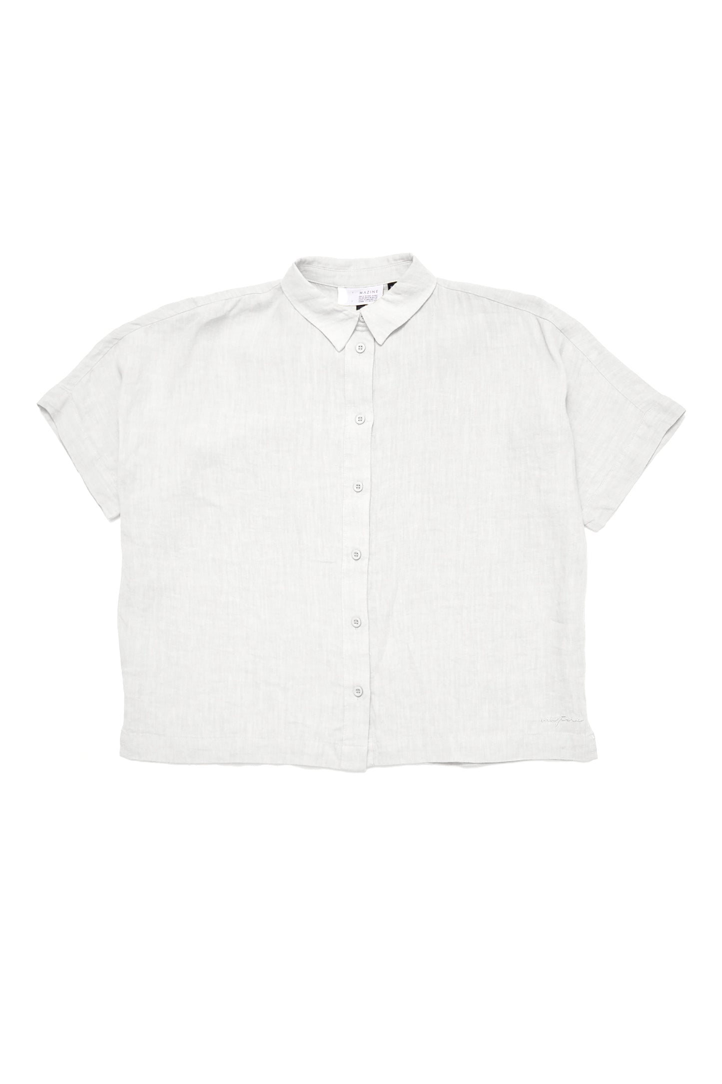 Kurzarm Leinen-Hemd in bright white