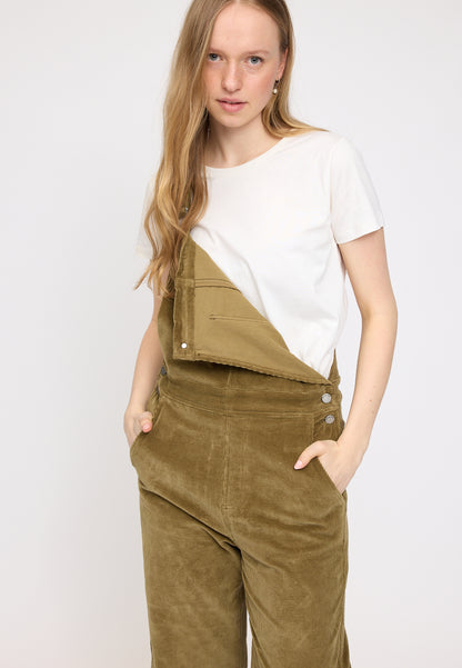 Cord-Latzhose in Dried Olive von Mazine