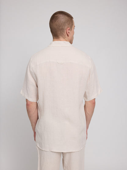 Leinen Shirt Kurzarm in Moon von Mazine