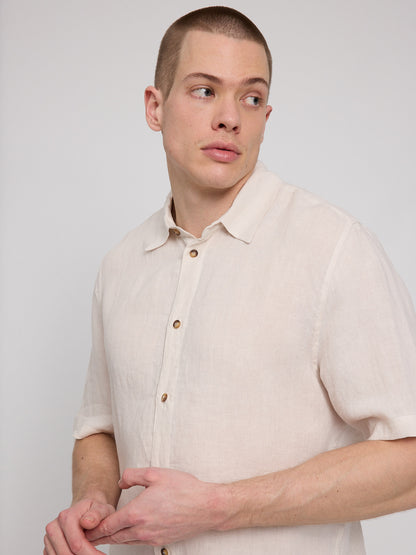 Leinen Shirt Kurzarm in Moon von Mazine