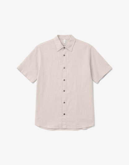 Leinen Shirt Kurzarm in Moon von Mazine