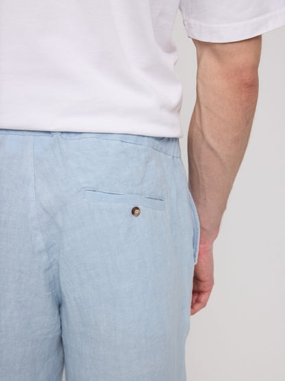 Leinen-Shorts in Hellblau von Mazine