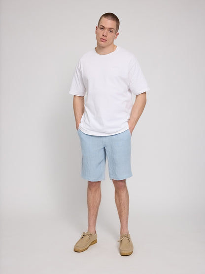 Leinen-Shorts in Hellblau von Mazine