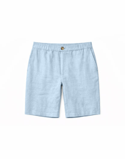 Leinen-Shorts in Hellblau von Mazine