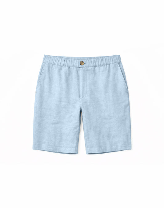 Leinen-Shorts in Hellblau von Mazine