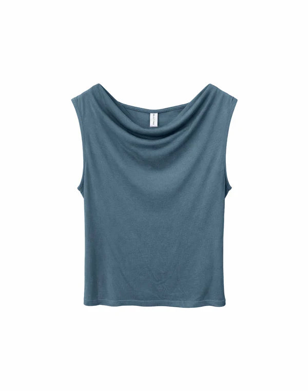 Wasserfall T-shirt aus Ecovero in steel blue von Mazine