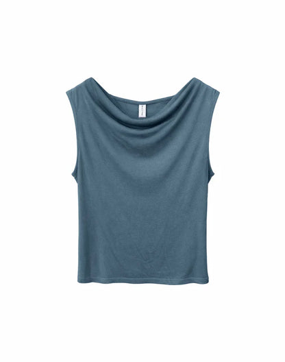 Wasserfall T-shirt aus Ecovero in steel blue von Mazine