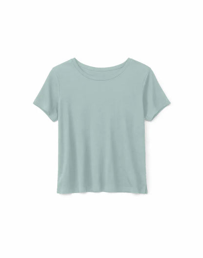 T-shirt aus Ecovero in pale aqua von Mazine