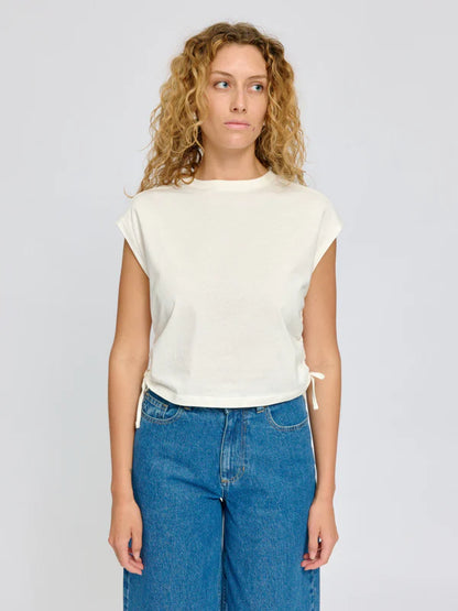 T-shirt mit Raffung in offwhite von Mazine