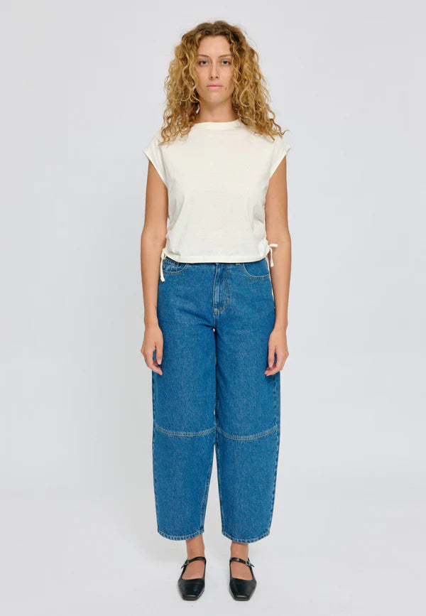 T-shirt mit Raffung in offwhite von Mazine