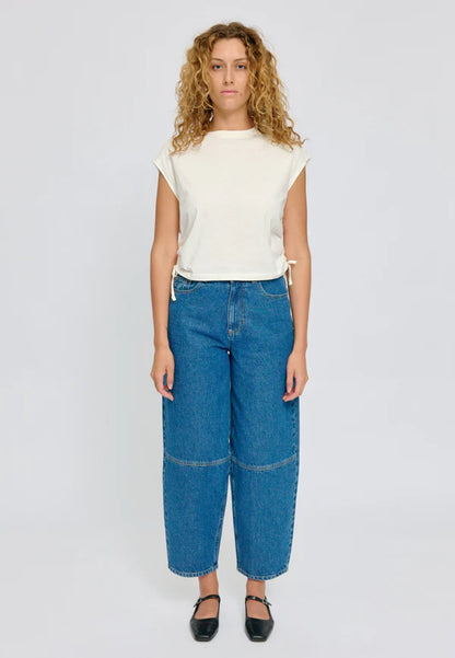 T-shirt mit Raffung in offwhite von Mazine