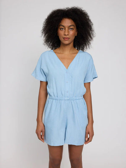 Kurz-Jumpsuit Tencel Denim light blue von Mazine