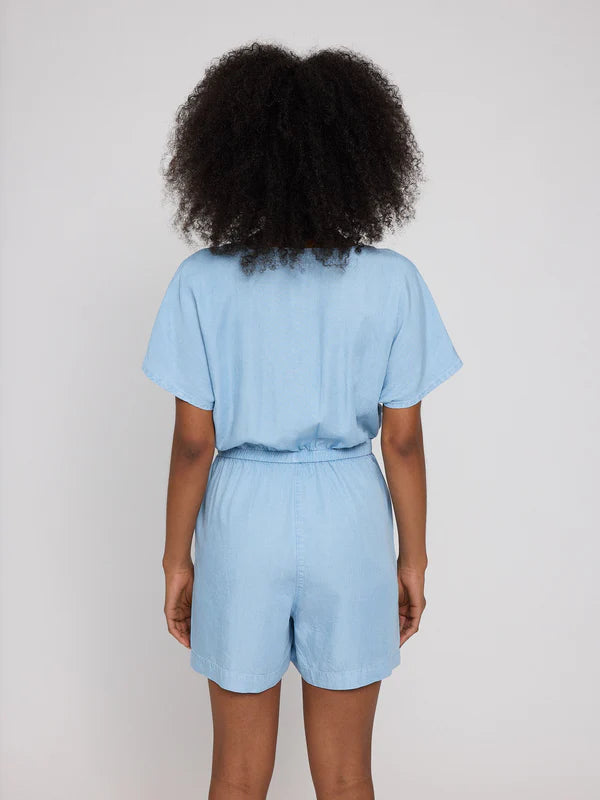 Kurz-Jumpsuit Tencel Denim light blue von Mazine