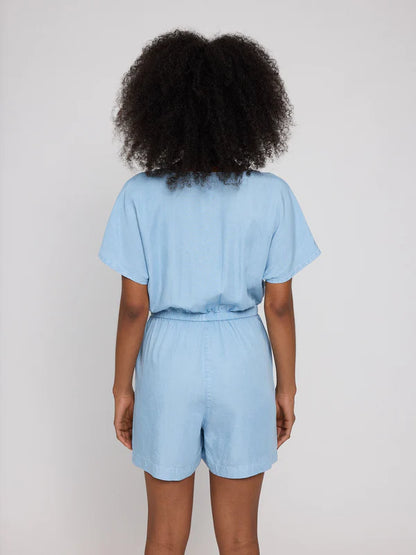 Kurz-Jumpsuit Tencel Denim light blue von Mazine