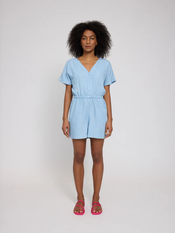 Kurz-Jumpsuit Tencel Denim light blue von Mazine
