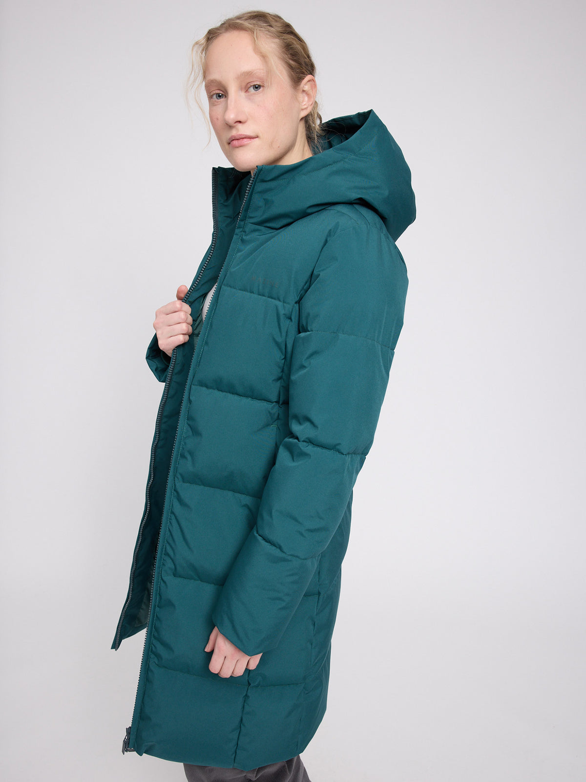 Wintermantel in Deep Teal von Mazine