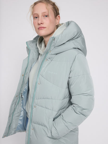 Waves Quilt Puffer Jacket in Ice Green von Mazine
