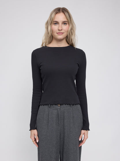 Langarm-Shirt Babylock in schwarz von Mazine