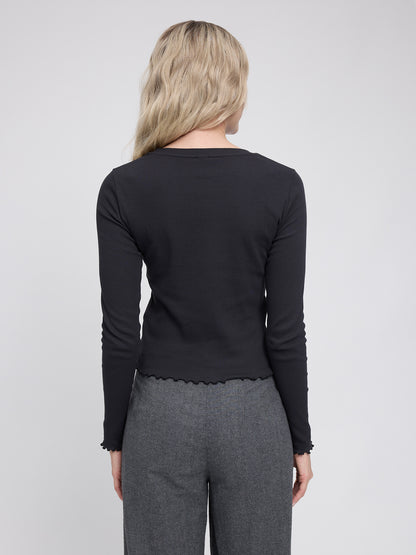 Langarm-Shirt Babylock in schwarz von Mazine