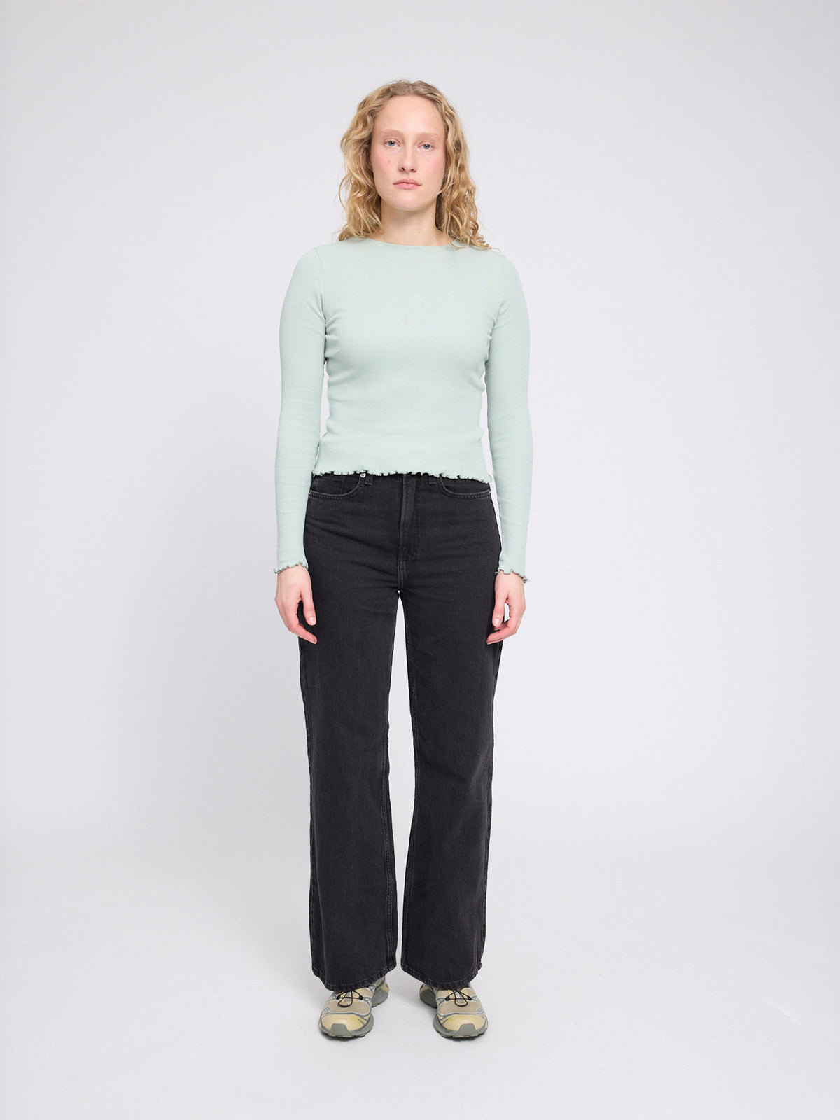 Langarm-Shirt Babylock in light aqua von Mazine