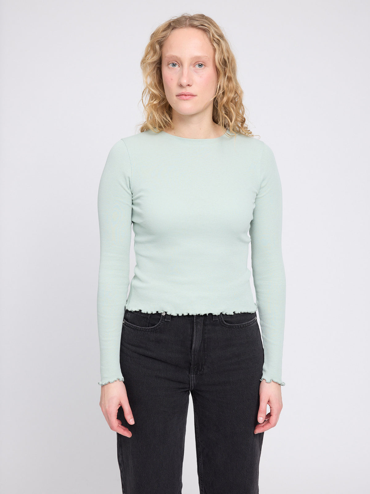 Langarm-Shirt Babylock in light aqua von Mazine