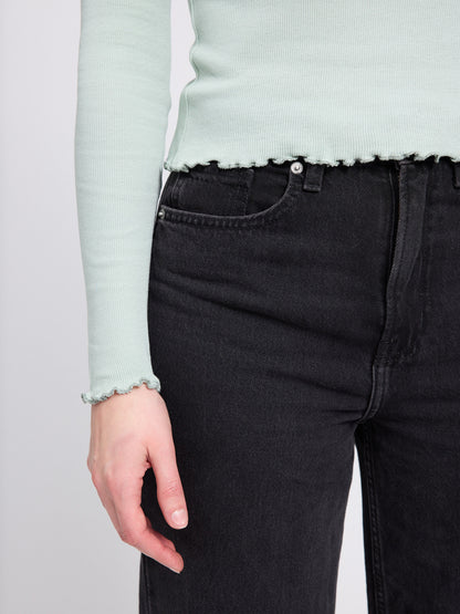 Langarm-Shirt Babylock in light aqua von Mazine